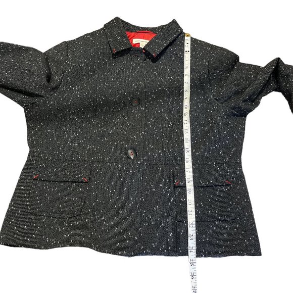 COLDWATER CREEK Bomber Jacket *Sz 16 Nice Weight Black with White Specks - Picture 9 of 14